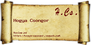 Hogya Csongor névjegykártya